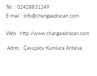 Changa Hotel iletiim bilgileri